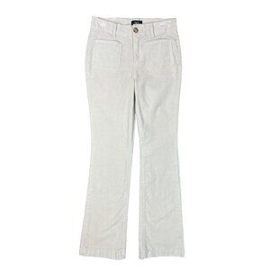 Jones New York High Rise Flare Corduroy Pants with Patch Pockets in Cream